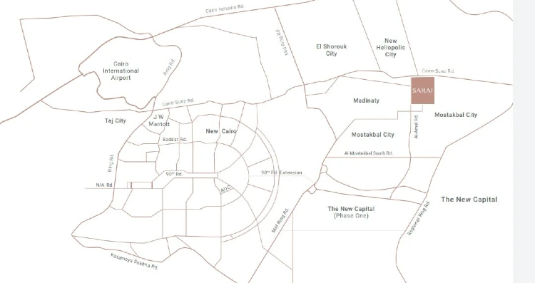 كمبوند سراي القاهرة الجديدة – Sarai Compound New cairo 2026 1 موقع كمبوند سراي القاهرة الجديدة