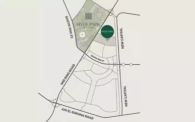 كمبوند هايد بارك سنترال التجمع السادس – Hyde Park Central 2026 1 موقع كمبوند هايد بارك سنترال التجمع السادس